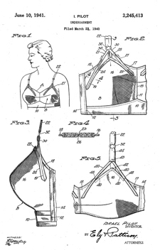 Wonderbra patent drawings from 1941